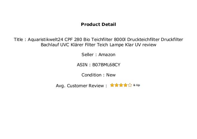 Aquaristikwelt24 Cpf 280 Bio Teichfilter 8000l Druckteichfilter Druck