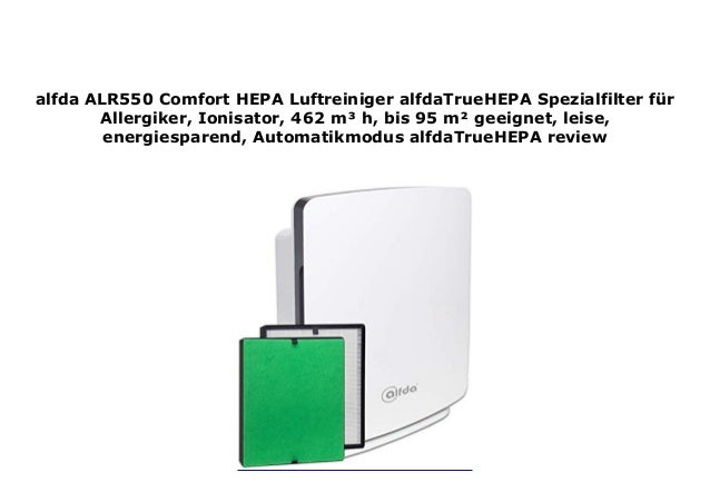 Alfda Alr550 Comfort Hepa Luftreiniger Alfdatruehepa Spezialfilter