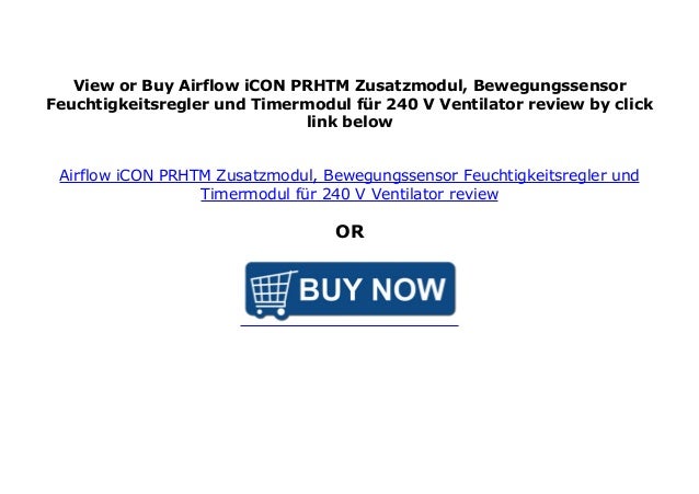 Airflow iCON Timermodul f/ür 240 V-L/üfter