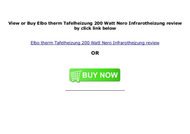 Elbo Therm Tafelheizung 200 Watt Nero Infrarotheizung Review