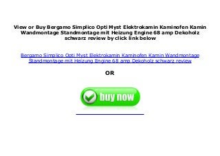 Bergamo Simplico Opti Myst Elektrokamin Kaminofen Kamin Wandmonta…