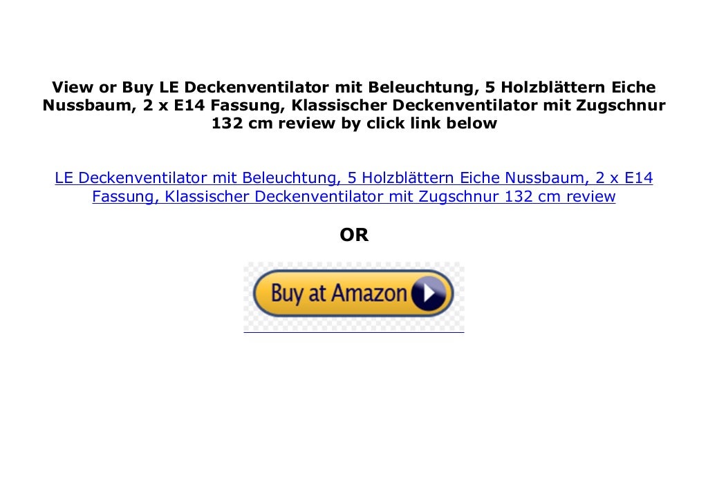 LE Deckenventilator mit Beleuchtung, 5 Holzbl ttern Eiche Nussbaum, 2…