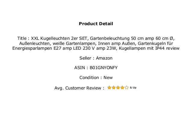 Xxl Kugelleuchten 2er Set Gartenbeleuchtung 50 Cm Amp 60 Cm Au