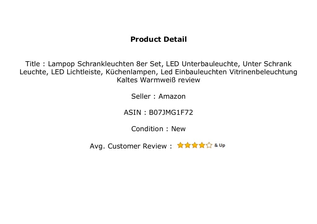 Lampop Schrankleuchten 8er Set, LED Unterbauleuchte, Unter Schrank Le…