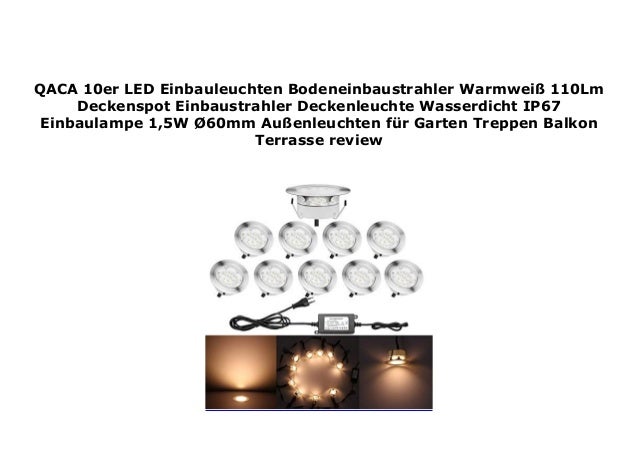 Qaca 10er Led Einbauleuchten Bodeneinbaustrahler Warmwei 110lm Decke