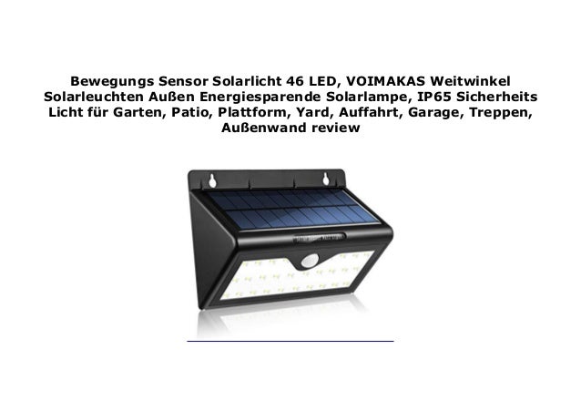Bewegungs Sensor Solarlicht 46 Led Voimakas Weitwinkel Solarleuchten