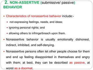 Passive Behaviour Characteristics