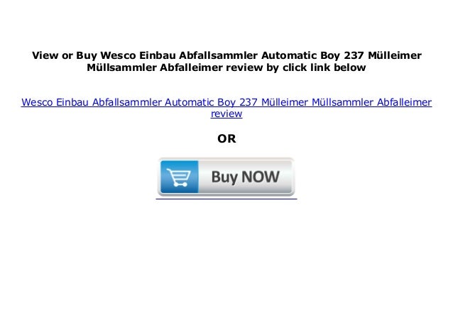 Wesco Einbau Abfallsammler Automatic Boy 237 Mülleimer Müllsammler Abfalleimer