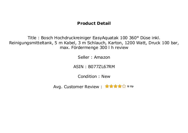 Bosch Hochdruckreiniger Easyaquatak 100 360 D Se Inkl