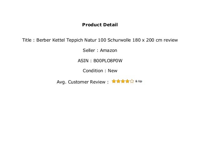 Berber Kettel Teppich Natur 100 Schurwolle 180 X 200 Cm Review