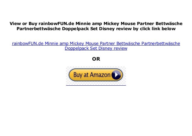 Rainbowfun De Minnie Amp Mickey Mouse Partner Bettw Sche Partnerbet