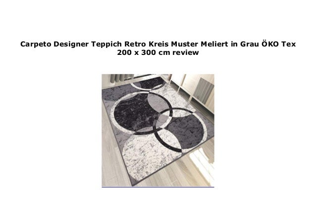 Carpeto Designer Teppich Retro Kreis Muster Meliert In Grau Ko Tex