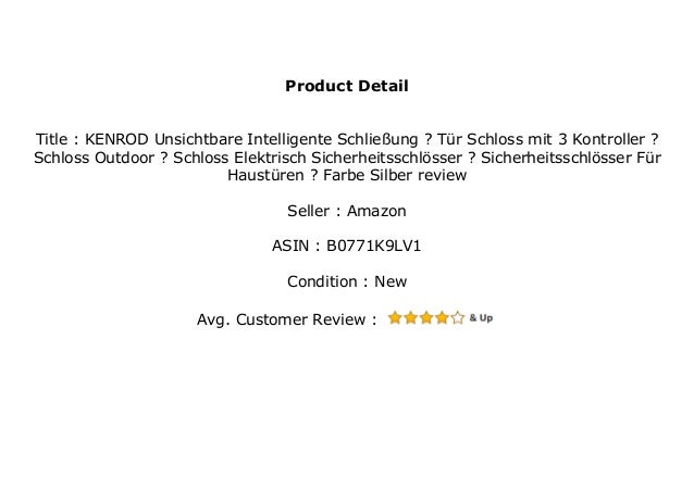 KENROD Unsichtbare Intelligente Schlie/ßung T/ür Schloss mit 4 Kontroller Schloss Outdoor Schloss Elektrisch Sicherheitsschl/össer Sicherheitsschl/össer F/ür Haust/üren Farbe Silber