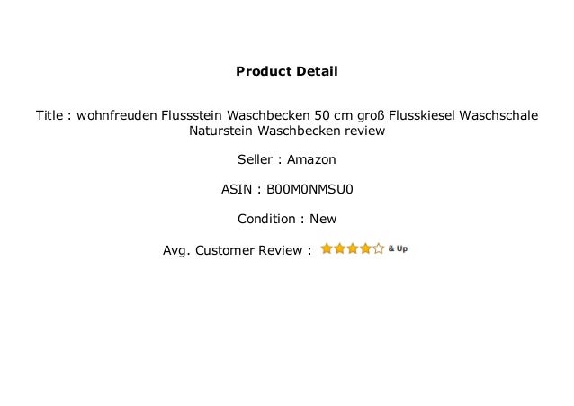 wohnfreuden Flussstein Waschbecken 50 cm gro/ß Flusskiesel Waschschale Naturstein Waschbecken
