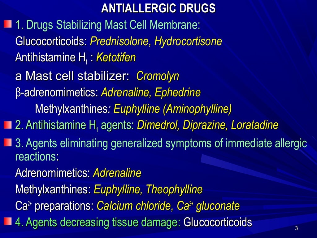 Pharmacology of Antihistamine agents. Immunopharmacology