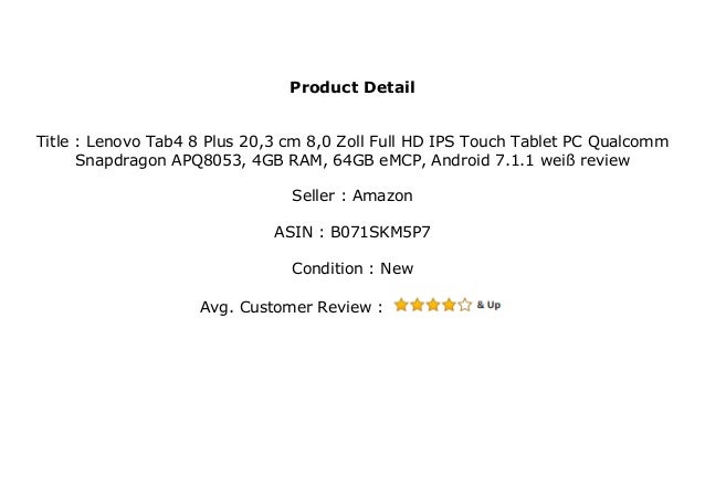 Lenovo Tab4 8 Plus 3 Cm 8 0 Zoll Full Hd Ips Touch Tablet Pc Qu Lenovo Tab4 8 Plus 3 Cm 8 0 Zoll Full Hd Ips Touch Tablet Pc Qu