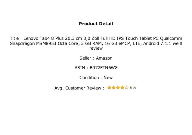 Lenovo Tab4 8 Plus 3 Cm 8 0 Zoll Full Hd Ips Touch Tablet Pc Qu Lenovo Tab4 8 Plus 3 Cm 8 0 Zoll Full Hd Ips Touch Tablet Pc Qu