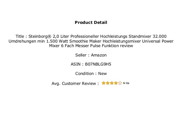 Hochleistungsmixer Standmixer Blender Mixer Smoothiemaker 32000 U Min 1500 W