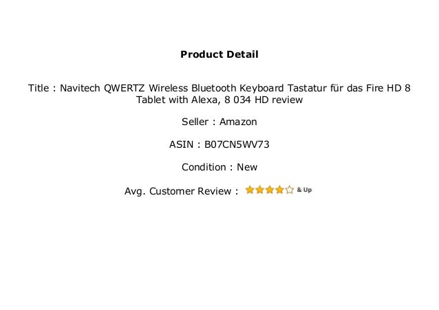 Navitech Qwertz Wireless Bluetooth Keyboard Tastatur F R Das Fire H