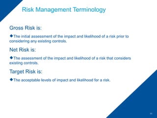 Gross Risk Net Risk Risk Management Training 2013 | PPT