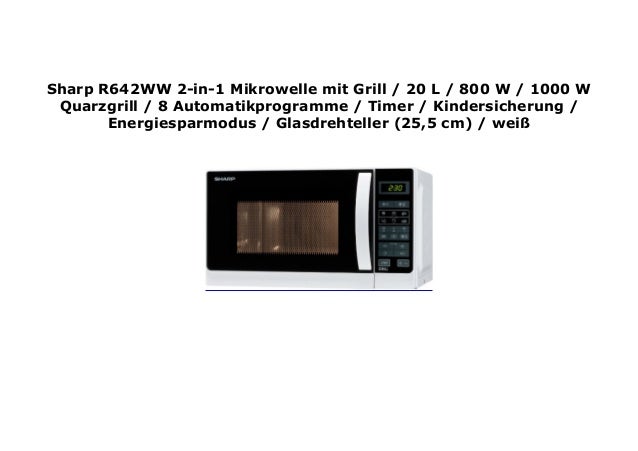 Sharp R642WW Mikrowelle 20L weiß