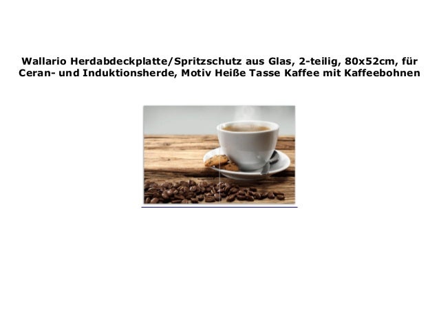 Wallario Herdabdeckplatte 2-teilig aus Glas 80x52cm Tasse Kaffee