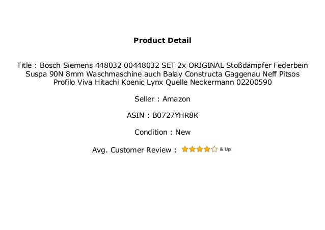 2x Stoßdämpfer Waschmaschine Suspa 90N Bosch Siemens Constructa Balay 448032 2x Stoßdämpfer Waschmaschine Suspa 90N Bosch Siemens Constructa Balay 448032