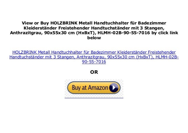 HOLZBRINK Metall Handtuchhalter f/ür Badezimmer Kleiderst/änder Freistehender Handtuchst/änder mit 2 Stangen HxBxT Tiefschwarz 90x70x20 cm HLMH-01-90-70-9005