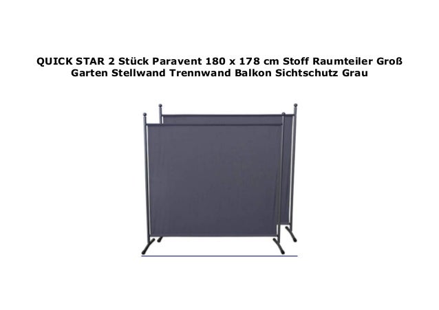Quick Star 2 St Ck Paravent 180 X 178 Cm Stoff Raumteiler Gro