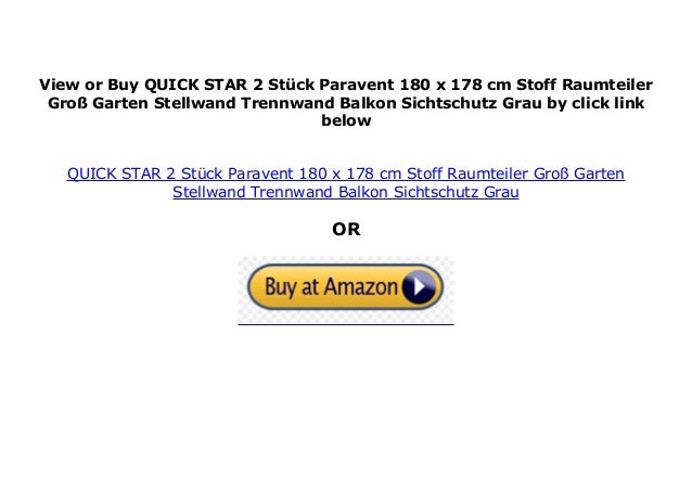 Quick Star 2 St Ck Paravent 180 X 178 Cm Stoff Raumteiler Gro