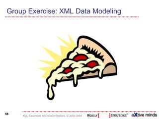 Group Exercise: XML Data Modeling




58
     XML Essentials for Decision Makers, © 2002-2004
 