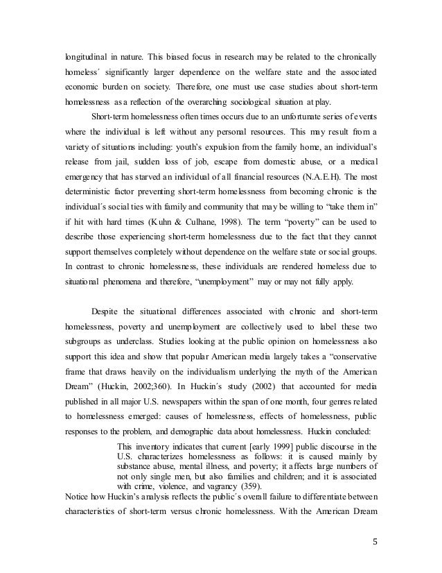 Essay about poverty and homelessness