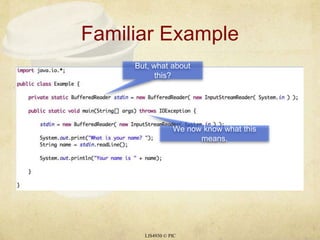 Familiar ExampleLIS4930 © PICBut, what about this?We now know what this means.