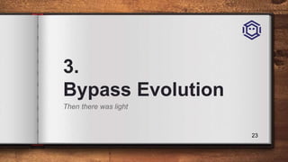 3.
Bypass Evolution
Then there was light
23
 