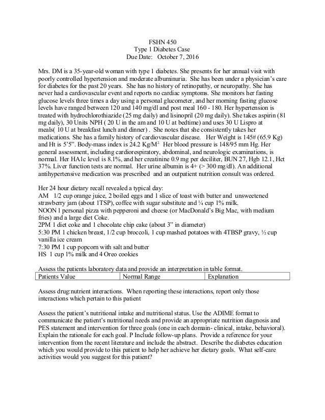 case study type 1 diabetes mellitus child