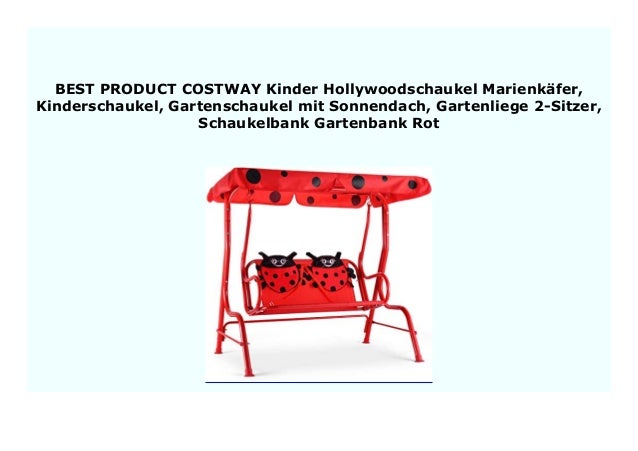 Best Buy Costway Kinder Hollywoodschaukel Marienk Fer Kinderschaukel