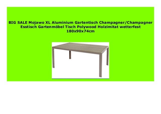 Big Sale Mojawo Xl Aluminium Gartentisch Champagner Champagner Esstis