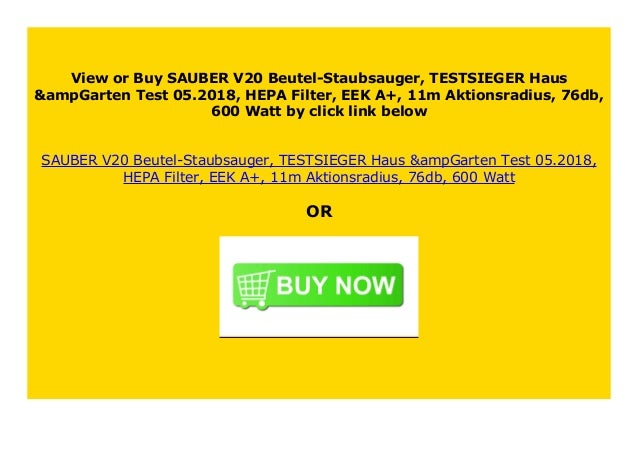 Big Sale Sauber V20 Beutel Staubsauger Testsieger Haus Amp Garten