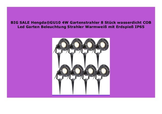 8 GU10 4W wasserdicht COB Led Garten Beleuchtung Strahler Warmweiß Erdspieß IP65