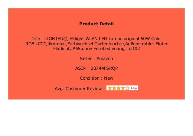 Best Buy Lighteu Milight Wlan Led Lampe Original 50w Color Rgb Cct