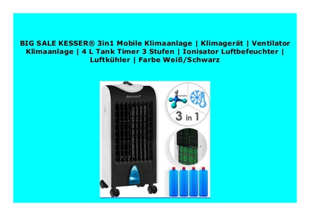 Klimagerät Klimaanlage Mobil Luftkühler Ventilator Ionisator Luftbefeuchter