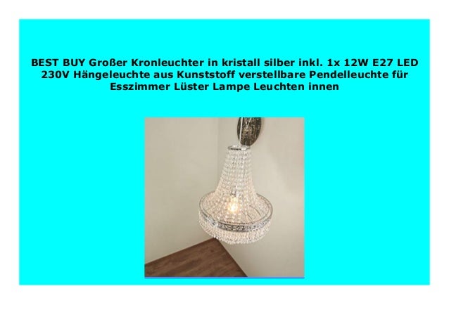 Best Buy Gro Er Kronleuchter In Kristall Silber Inkl 1x 12w E27 Led