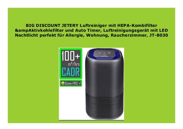 Big Sale Jetery Luftreiniger Mit Hepa Kombifilter Amp Aktivkohlefil