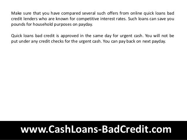 cash loans with bad credit