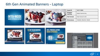 33
6th Gen Animated Banners - Laptop
Asset ID 16CY1128EN
Shopper
Journey
Digital: Experiencing
File Format Flash Version 9, AS3
Dimensions 160x600; 300x250; 728x90
 