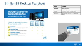 64
6th Gen SB Desktop Tearsheet
Asset ID 15RCB440
Placement Print: Comparing
Materials 100 lb. dull coated text weight paper
Dimensions
8.25" x 5.82" / 209.5mm x 147.828mm (2-
sided)
 