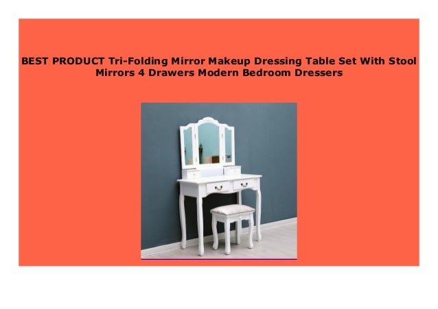 Discount Tri Folding Mirror Makeup Dressing Table Set With Stool Mir