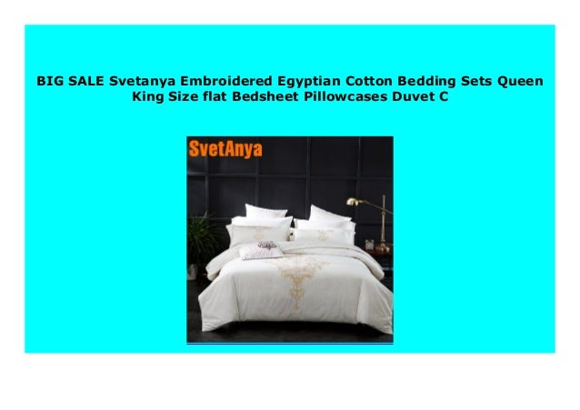 Hot Sale Svetanya Embroidered Egyptian Cotton Bedding Sets Queen Kin