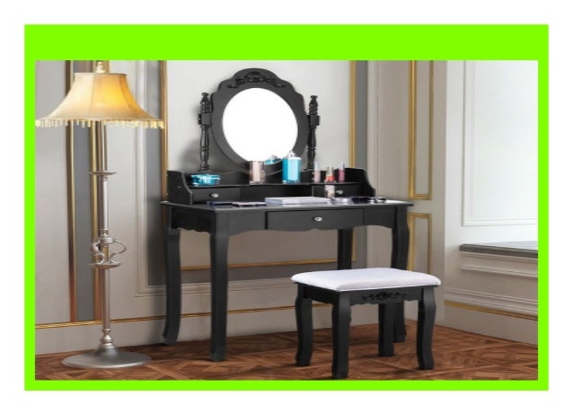 Best Price 3 Drawer Mirror Makeup Dressing Table Stool Set Dresser F