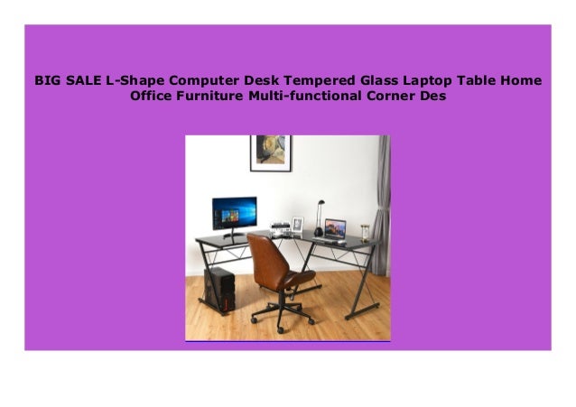 Big Sale L Shape Computer Desk Tempered Glass Laptop Table Home Offi